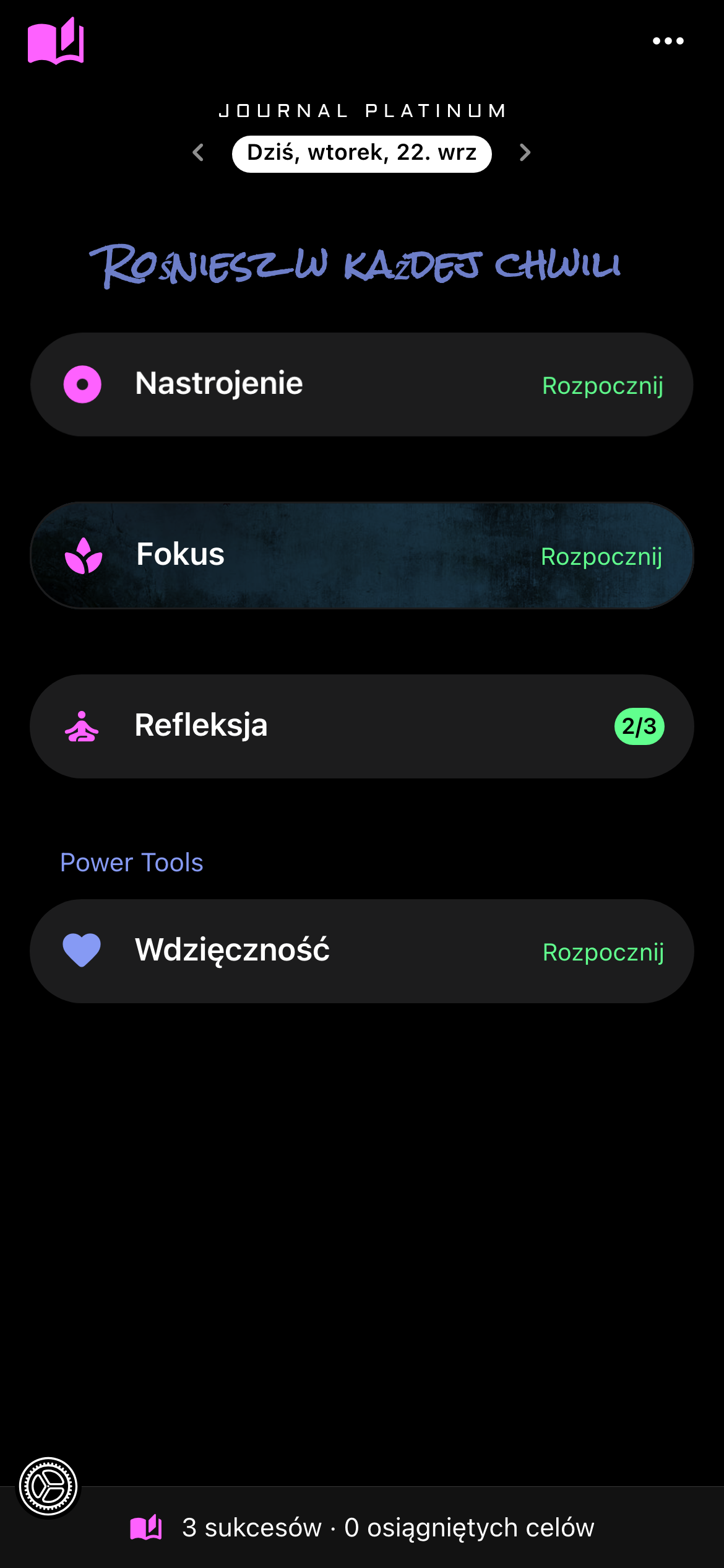 Journal Platinum, wieczorna refleksja użytkowniczki