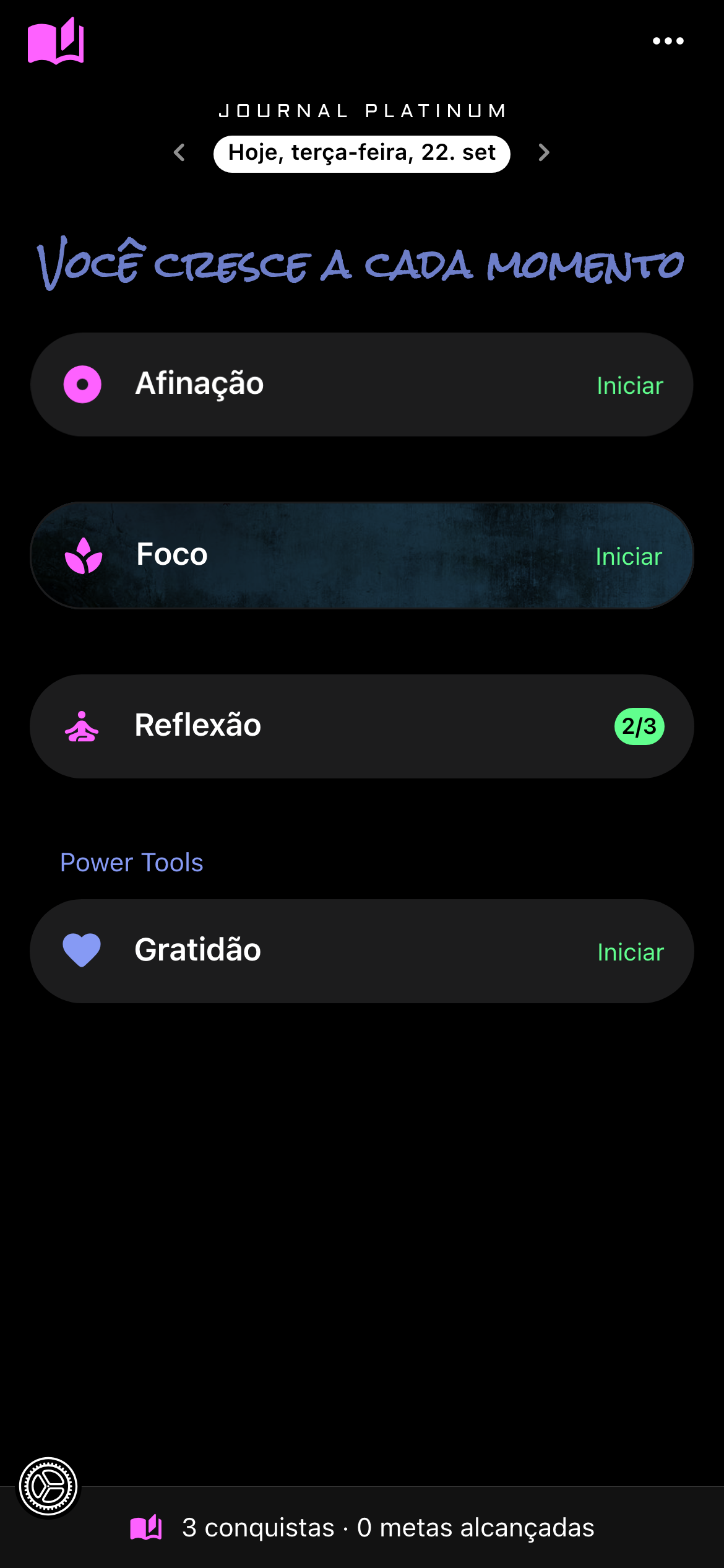 Journal Platinum, a reflexão noturna de uma usuária